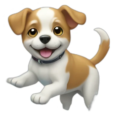 little dog on a wave sticker