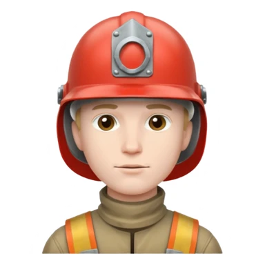 young man wearing steel helmet sticker