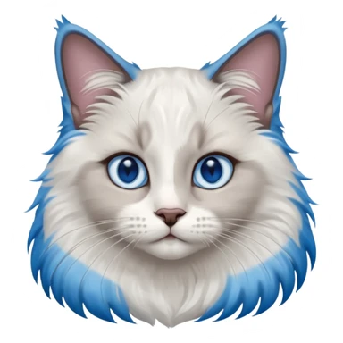 ragdoll, blue eyes, blue bi color sticker