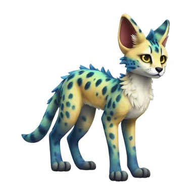 Cute Kawaii Epic Colorful Sergal-Serval-Vernid full body sticker