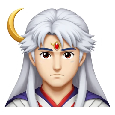 Sesshomaru with crescent moon on forehead sticker