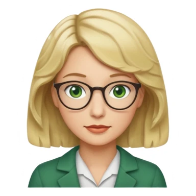 librarian teacher with short wavy blonde hair and green eyes sticker
