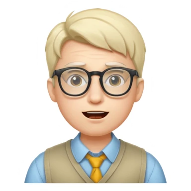 nerd and zany face sticker