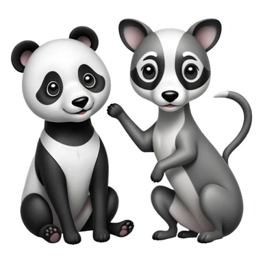 Panda and whippet  sticker