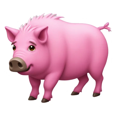 A pink boar sticker