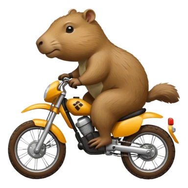 Capybara on a dirt bike sticker