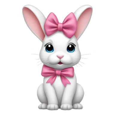 Bunny with coquette bow sticker