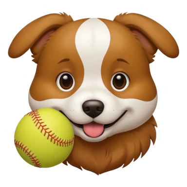 dog with softball sticker