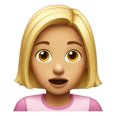 Girl with surprised face sticker