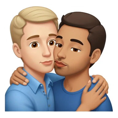 Kissing my boyfriend on the cheek gay one white one Hispanic  sticker