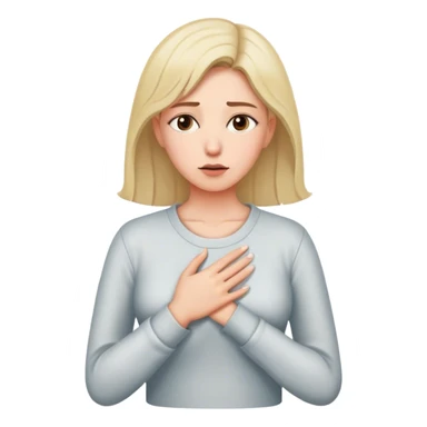 a woman in a crossroads places a hand on their chest, taking a deep breath before choosing the lighter path, symbolizing their decision to respond instead of react with peace. light sticker