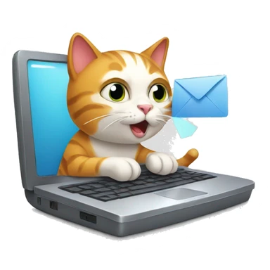 cat typing email sticker