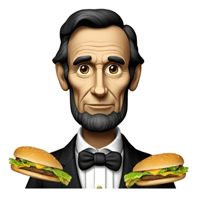 Abraham Lincoln with a Cheeseburger  sticker