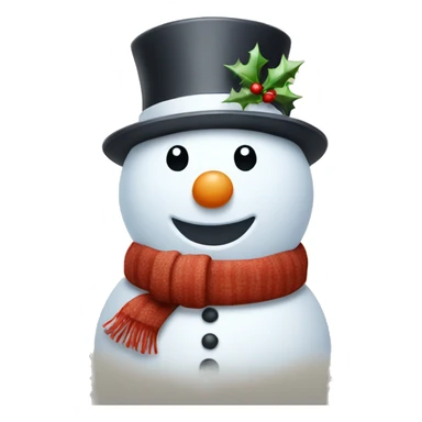 Snowman wearing a Christmas hat sticker