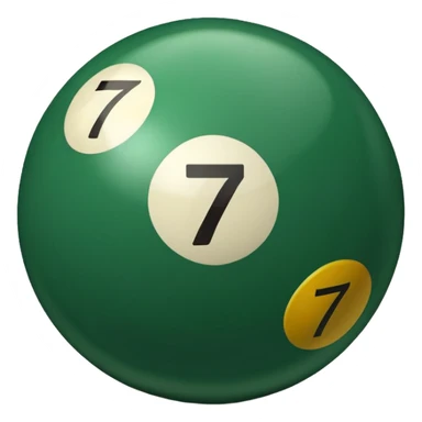green billiard ball 7 number  sticker
