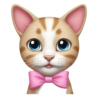 Cat pink bow sticker