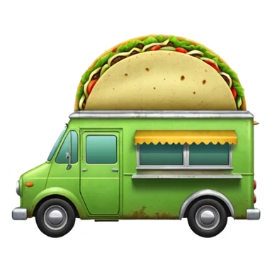 Green tacos truck. sticker