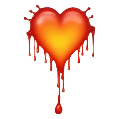 bleeding red heart glowing red-orange sticker