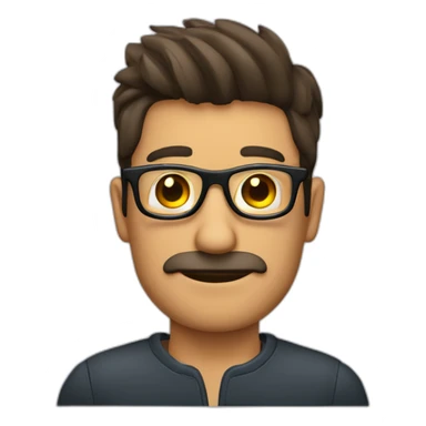 Hombre delgado con gafas y canas sticker