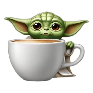 Yoda qui boit du café sticker