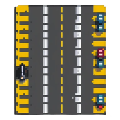 tiny simple road with crosswalk icon, modern colors, minimal details, small size sticker