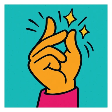 hand snapping, playful cartoon style sticker