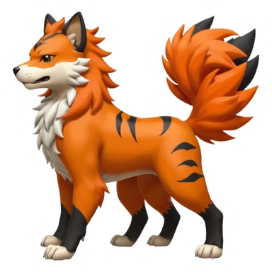 Litten-Houndour-Arcanine-hybrid-fusion, full body sticker