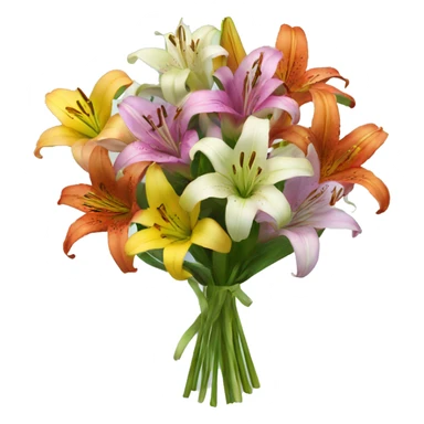 Bouquet of colorful lilies sticker