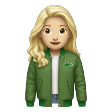 Blond girl with lacoste jacket sticker