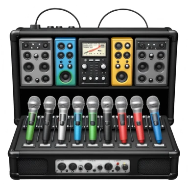 create a series of images for Theatre audio equipment Inventory  sticker