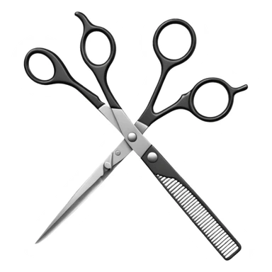 barber shop, scissors & comb. sticker