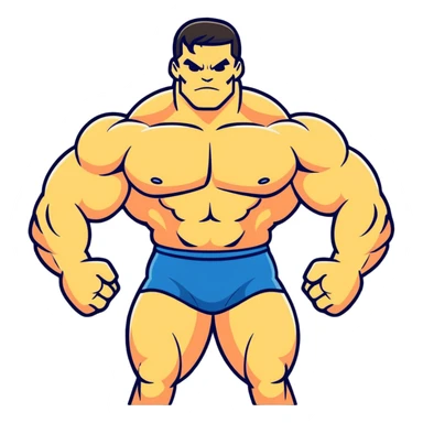 powerful strong limbs flexing, bodybuilder pose sticker