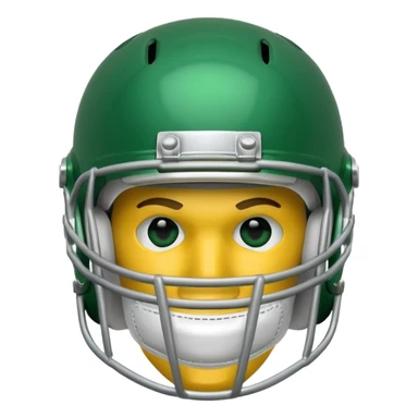 College football player helmet in green color sticker
