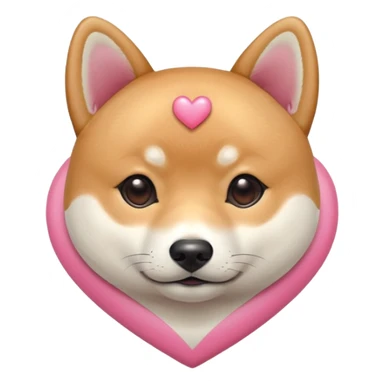 Shiba Jasper pink heart sticker