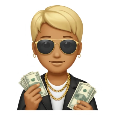 Knight helmet gold chain sunglasses money sticker