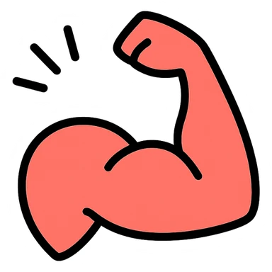 muscle color outline icon sticker