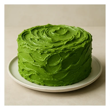 a green cake, detailed, vibrant, realistic sticker