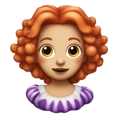 clown fish with long brown girly hair sticker