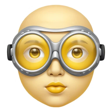 yellow face with silver goggles kissing sticker