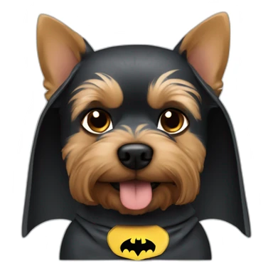 Dog male Yorkshire with Batman Costume sticker