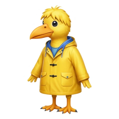 Big bird with raincoat sticker