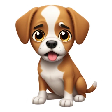Scared cute dog sticker