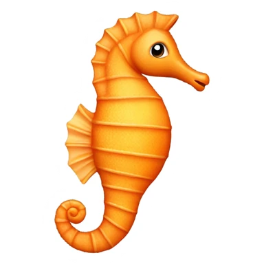  Orange Sea horse looking left sticker