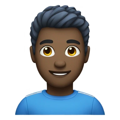 Ligh dark skin men with short hair cut and blue Lightning  sticker
