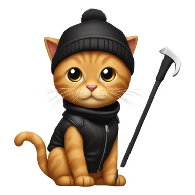 Reddish blonde cat dressed as car burglar  sticker