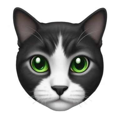 A black and white lop-eared Scottish cat with green eyes sticker