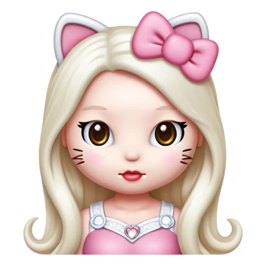 Hello kitty long hair sticker