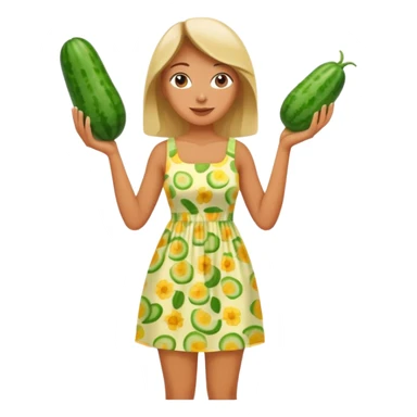 Egy nő árulja az uborkát ami rezeg sticker