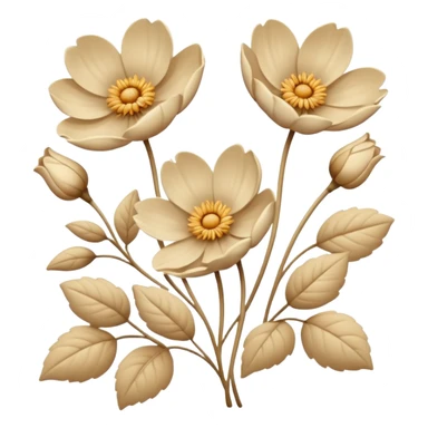 Beige Vintage flowers sticker