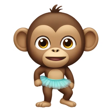 A monkey wearing a tutu sticker